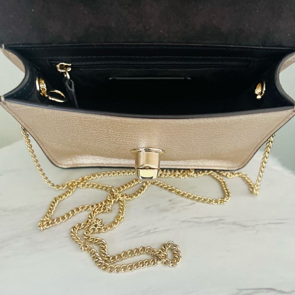 Coach‎ Women's Turnlock Chain Crossbody Leather Bag, Platinum/Gold, NWOT - Picture 7 of 16